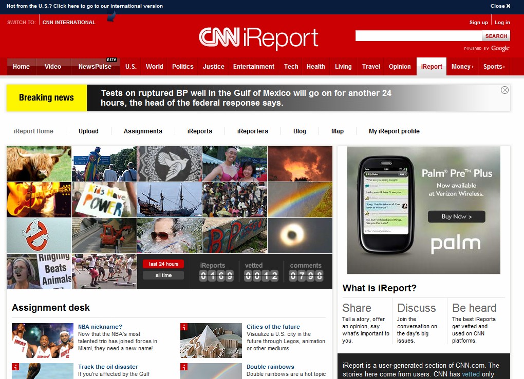 Rick Schwartz sold the domain name iReport.com to CNN for a whopping $750,000.  The URL now re-directs to ireport.cnn.com