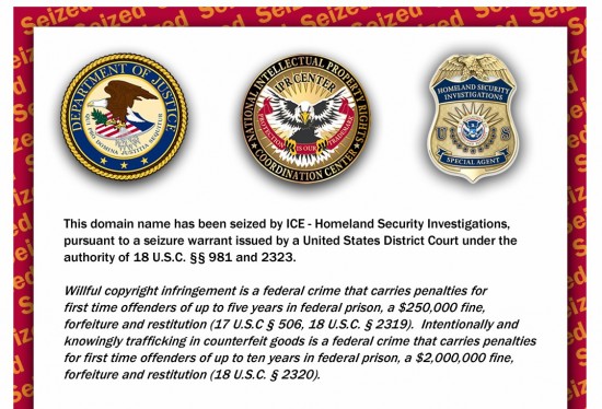 Domain names seized by ICE - Homeland Security investigations