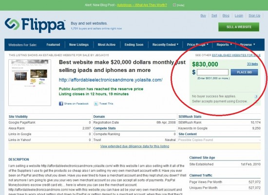 Flippa Most Active Auction Flippa Most Active Acction