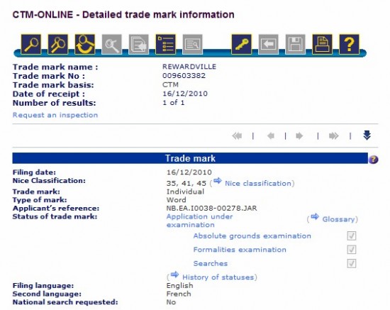 Rewardville Trademark by Zynga