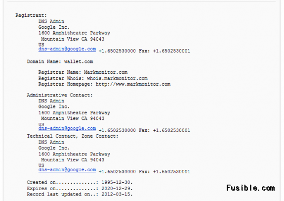 Wallet.com Whois Wallet.com Whois